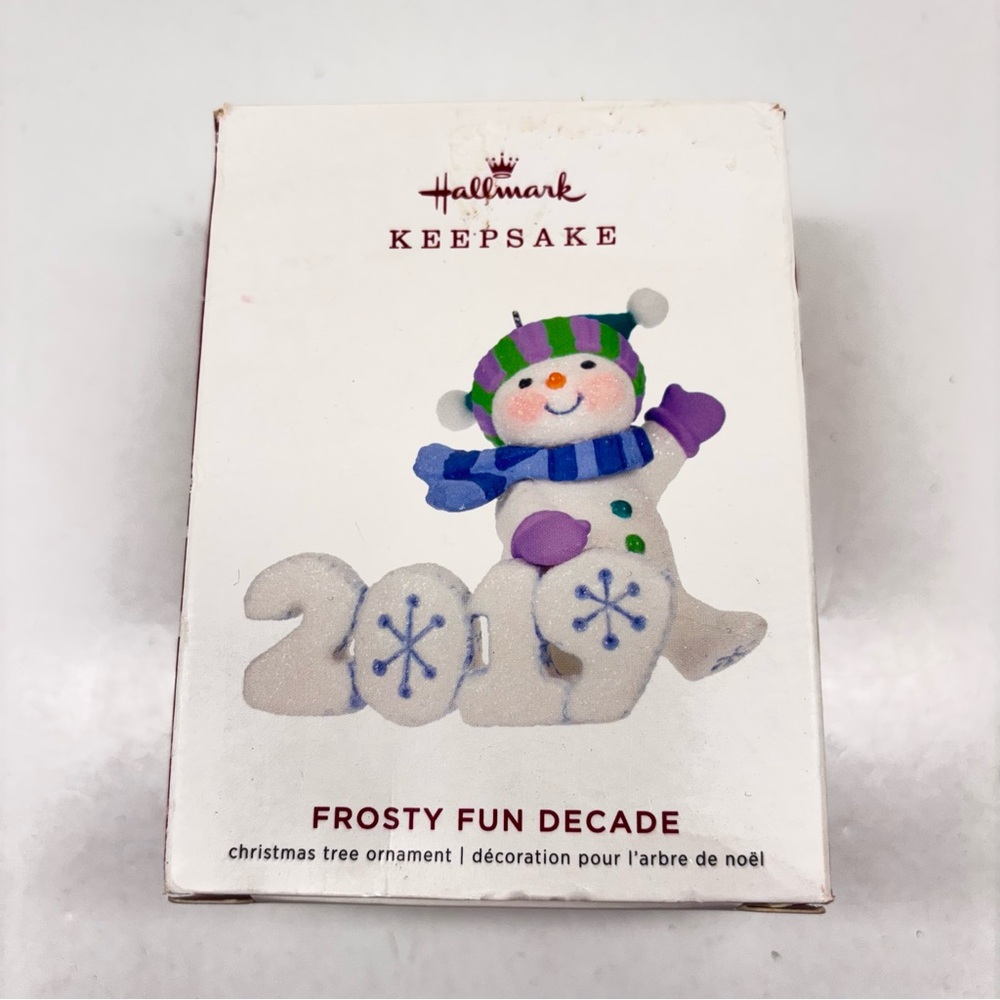 Hallmark Frosty Fun Decade Ornament with Blue and Purple Accents